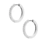 Ellis Pavé Glitz Silver-Tone Brass Hoop Earrings