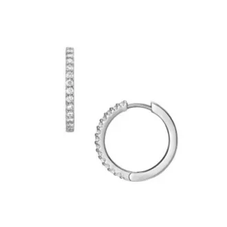 Ellis Pavé Glitz Stainless Steel Hoop Earrings