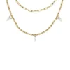 Ellis Shaky Glitz Gold-Tone Stainless Steel Multi-Strand Necklace