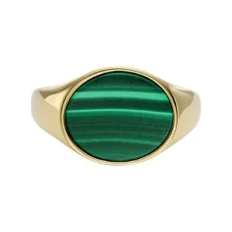 Ellis Signet Collection Green Malachite Signet Ring
