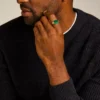 Ellis Signet Collection Green Malachite Signet Ring