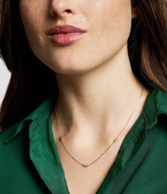 Ellis Toi Et Moi Gold-Tone Brass Station Necklace