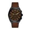 Everett Chronograph Brown Leather Watch