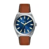 Everett Three-Hand Date Brown Leather Watch