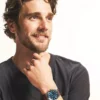 Everett Three-Hand Date Brown Leather Watch