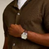 Everett Three-Hand Date Brown Leather Watch