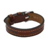Everett Topstitch Brown Leather Strap Bracelet