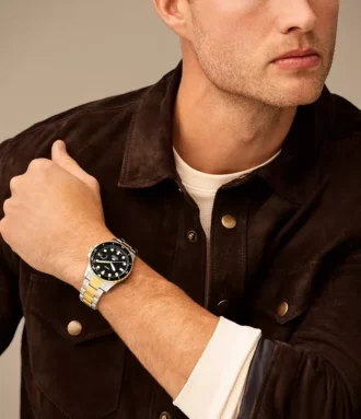 Fossil Blue Dive Three-Hand Date Two-Tone Stainless Steel Watch