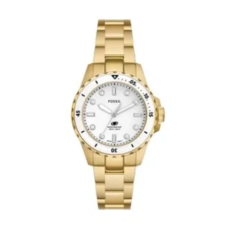 Fossil Blue Dive Three-Hand Gold-Tone Stainless Steel Watch
