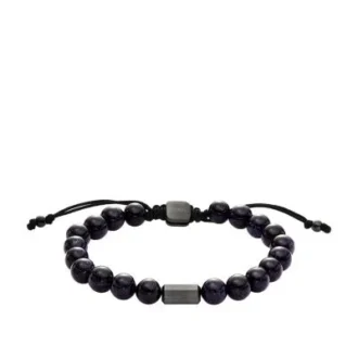 Galaxy Beads Navy Reconstructed Sandstone Beaded Bracelet