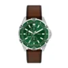 Garrett Multifunction Brown Leather Watch