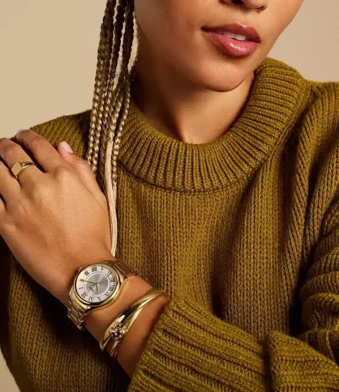 Gilmore Three-Hand Date Gold-Tone Stainless Steel Watch