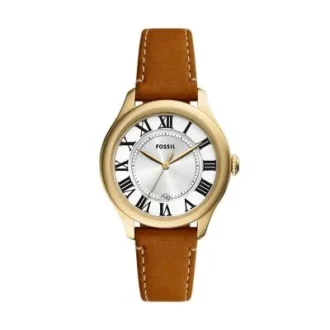 Gilmore Three-Hand Date Medium Brown Leather Watch
