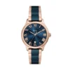 Gilmore Three-Hand Date Rose Gold-Tone and Navy Ceramic Watch