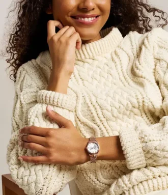 Gilmore Three-Hand Rose Gold-Tone Stainless Steel Watch