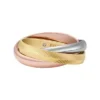 Harlow Interlocking Links Tri-Tone Stainless Steel Band Ring