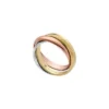 Harlow Interlocking Links Tri-Tone Stainless Steel Band Ring