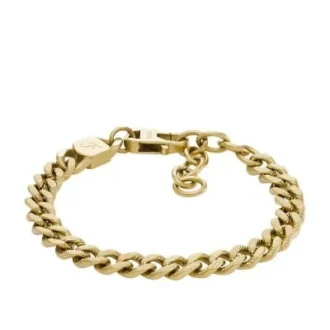 Harlow Linear Texture Chain Gold-Tone Stainless Steel Bracelet