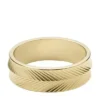 Harlow Linear Texture Gold-Tone Stainless Steel Band Ring