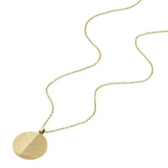 Harlow Linear Texture Gold-Tone Stainless Steel Chain Necklace