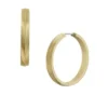 Harlow Linear Texture Gold-Tone Stainless Steel Hoop Earrings