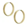 Harlow Linear Texture Gold-Tone Stainless Steel Hoop Earrings