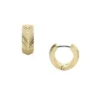 Harlow Linear Texture Gold-Tone Stainless Steel Huggie Hoop Earrings