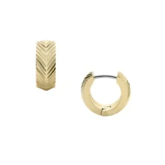 Harlow Linear Texture Gold-Tone Stainless Steel Huggie Hoop Earrings