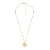 Harlow Linear Texture Heart Gold-Tone Stainless Steel Pendant Necklace