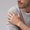 Harlow Linear Texture Stainless Steel Band Ring