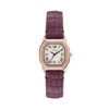 Harlow Three-Hand Burgundy Croco Leather Watch