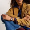Harlow Three-Hand Burgundy Croco Leather Watch