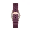 Harlow Three-Hand Burgundy Croco Leather Watch