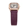 Harlow Three-Hand Burgundy Croco Leather Watch