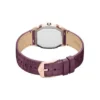 Harlow Three-Hand Burgundy Croco Leather Watch