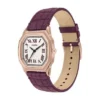 Harlow Three-Hand Burgundy Croco Leather Watch
