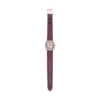 Harlow Three-Hand Burgundy Croco Leather Watch