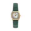 Harlow Three-Hand Green Croco Leather Watch