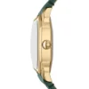 Harlow Three-Hand Green Croco Leather Watch