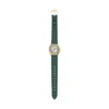 Harlow Three-Hand Green Croco Leather Watch