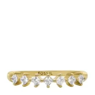 Hazel Classic Glitz Gold-Tone Brass Band Ring