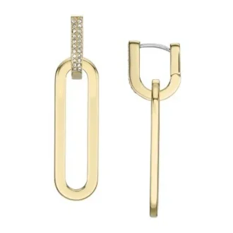Heritage D-Link Glitz Gold-Tone Stainless Steel Drop Earrings