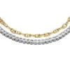 Heritage D-Link Glitz Two-Tone Stainless Steel Tennis Bracelet