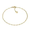 Heritage D-Link Gold-Tone Brass Chain Anklet