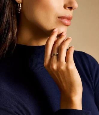 Heritage D-Link Gold-Tone Stainless Steel Band Ring