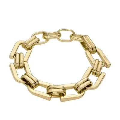 Heritage D-Link Gold-Tone Stainless Steel Chain Bracelet Heritage D-Link Gold-Tone Stainless Steel Chain Bracelet