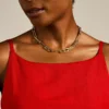 Heritage D-Link Gold-Tone Stainless Steel Chain Necklace