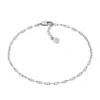 Heritage D-Link Silver-Tone Brass Chain Anklet