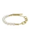 Heritage Pearl D-Link Gold-Tone Stainless Steel Chain Bracelet