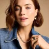 Heritage Pearl D-Link Gold-Tone Stainless Steel Hoop Earrings